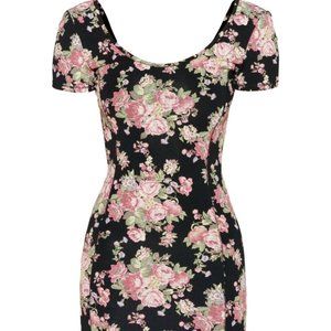Aritzia Talula Floral Bodycon Mini Dress